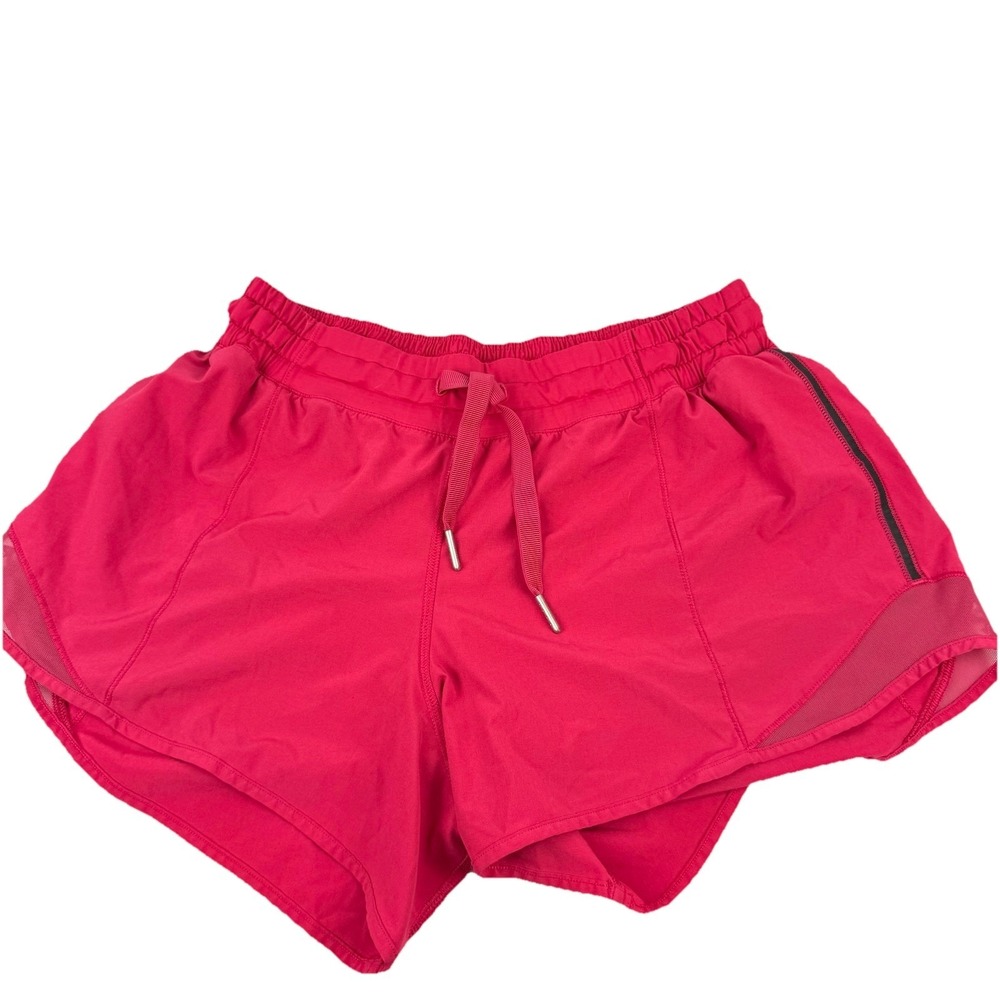 Lululemon Shorts 8 Pink Lined Running Yoga Pink Zip Pocket Womens Workout‎